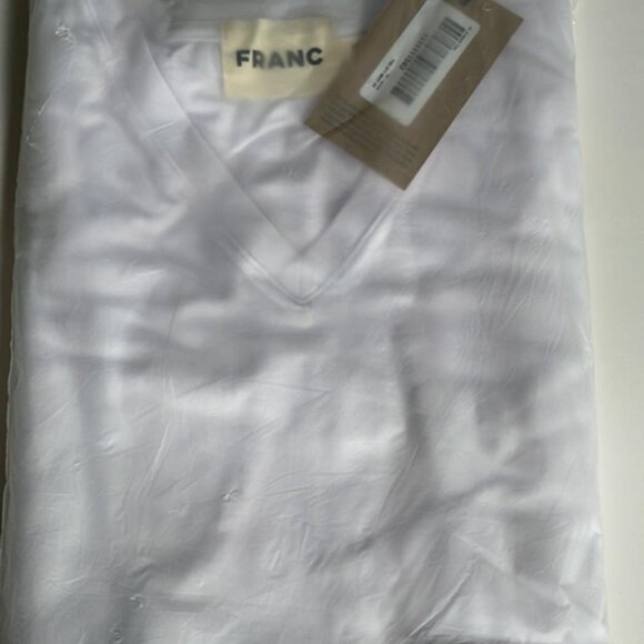 FRANC White V-Neck Tee - 3X - Picture 5 of 9